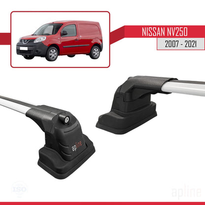 Compatible con Nissan NV250 2007-2021 ACE-3 Barras de Techo Auto Portaequipajes Barras Transversales Gris Aluminio 2 Barras