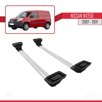 Compatible con Nissan NV250 2007-2021 ACE-3 Barras de Techo Auto Portaequipajes Barras Transversales Gris Aluminio 2 Barras