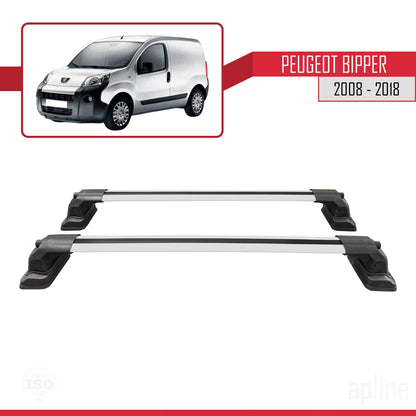 Kompatibel mit Peugeot Bipper 2008-2018 ACE-3 Relingträger Dachträger Auto Gepäckträger Grau Aluminium 2 Stangen