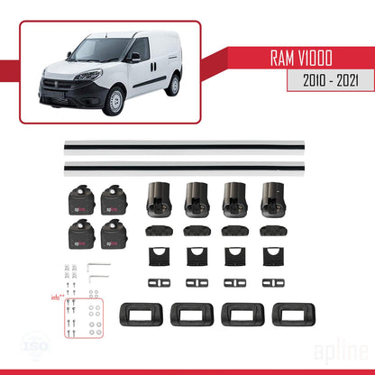 Compatible avec Ram V1000 2010-2021 ACE-3 Barres de Toit Railing Porte-Bagages de Voiture Gris Aluminium 2 Barres