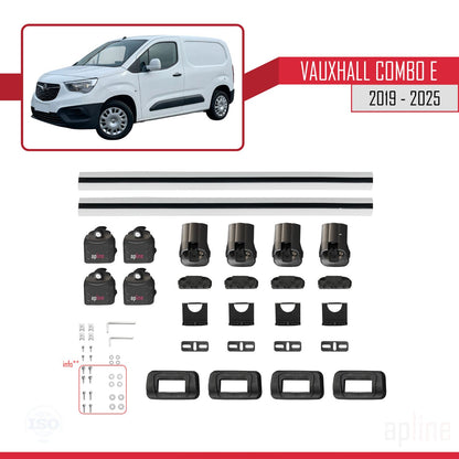 Compatible avec Vauxhall Combo E 2019-2025 ACE-3 Barres de Toit Railing Porte-Bagages de Voiture Gris Aluminium 2 Barres