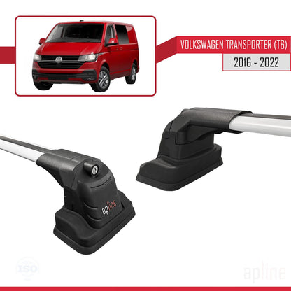 Compatible avec Volkswagen Transporter (T6) 2016-2022 ACE-3 Barres de Toit Railing Porte-Bagages de Voiture Gris Aluminium 2 Barres