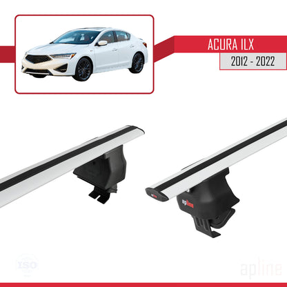 Compatible avec Acura ILX (DE1/2/3) 2012-2022 ACE-4 Barres de Toit Railing Porte-Bagages de Voiture Gris Aluminium 2 Barres