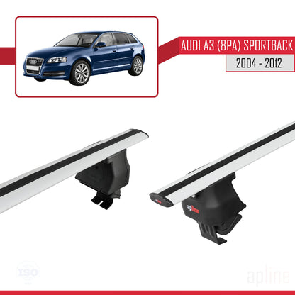Compatibile con A3 (8PA) Sportback 2004-2012 ACE-4 Barre portatutto per auto Portapacchi Alluminio grigio 2 barre