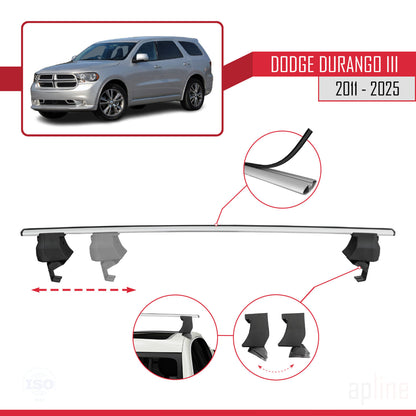 Compatible avec Dodge Durango 3 2011-2025 ACE-4 Barres de Toit Railing Porte-Bagages de Voiture Gris Aluminium 2 Barres