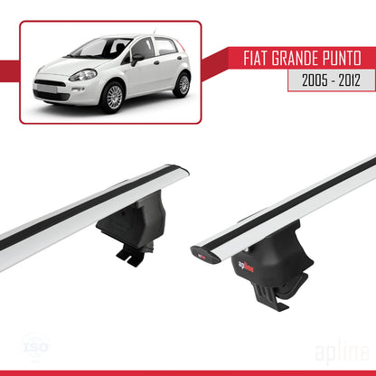 Kompatibel mit Fiat Grande Punto (199) 2005-2012 ACE-4 Relingträger Dachträger Auto Gepäckträger Grau Aluminium 2 Stangen