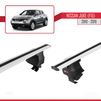 Compatible avec Nissan Juke (F15) 2010-2019 ACE-4 Barres de Toit Railing Porte-Bagages de Voiture Gris Aluminium 2 Barres