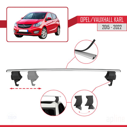 Compatible avec Opel/Vauxhall Karl 2015-2022 ACE-4 Barres de Toit Railing Porte-Bagages de Voiture Gris Aluminium 2 Barres