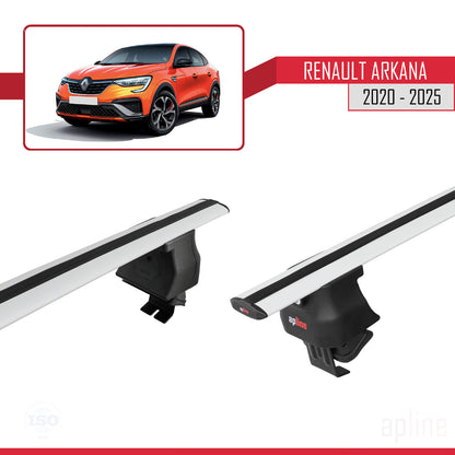 Compatible avec Renault Arkana 2020-2025 ACE-4 Barres de Toit Railing Porte-Bagages de Voiture Gris Aluminium 2 Barres