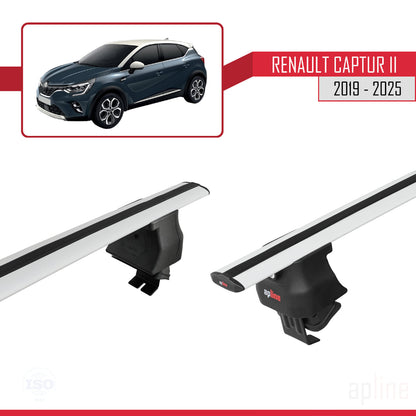 Compatible avec Renault Captur 2 2019-2025 ACE-4 Barres de Toit Railing Porte-Bagages de Voiture Gris Aluminium 2 Barres