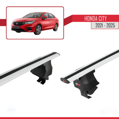 Compatibile con Honda City 2021-2025 ACE-4 Barre portatutto per auto Portapacchi in alluminio grigio 2 barre