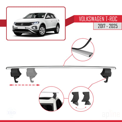 Compatibile con Volkswagen T-Roc 2017-2025 ACE-4 Barre Tetto Portapacchi Auto Barre Portatutto Grigo Alluminio 2 Barre