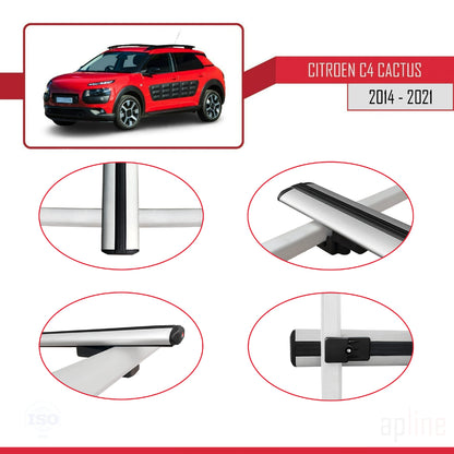 Compatibile con Citroen C4 Cactus 2014-2021 BASIC Model Barre Tetto Portapacchi Auto Barre Portatutto Grigo Alluminio 3 Barre