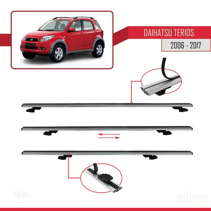 Compatibile con Daihatsu Terios 2 (J200) 2006-2017 modello BASIC Barre portatutto per auto Portapacchi in alluminio grigio 2 barre