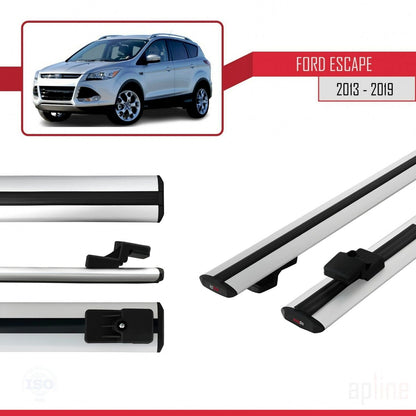 Compatibile con Ford Escape 3 2013-2019 BASIC Model Barre Tetto Portapacchi Auto Barre Portatutto Grigo Alluminio 2 Barre