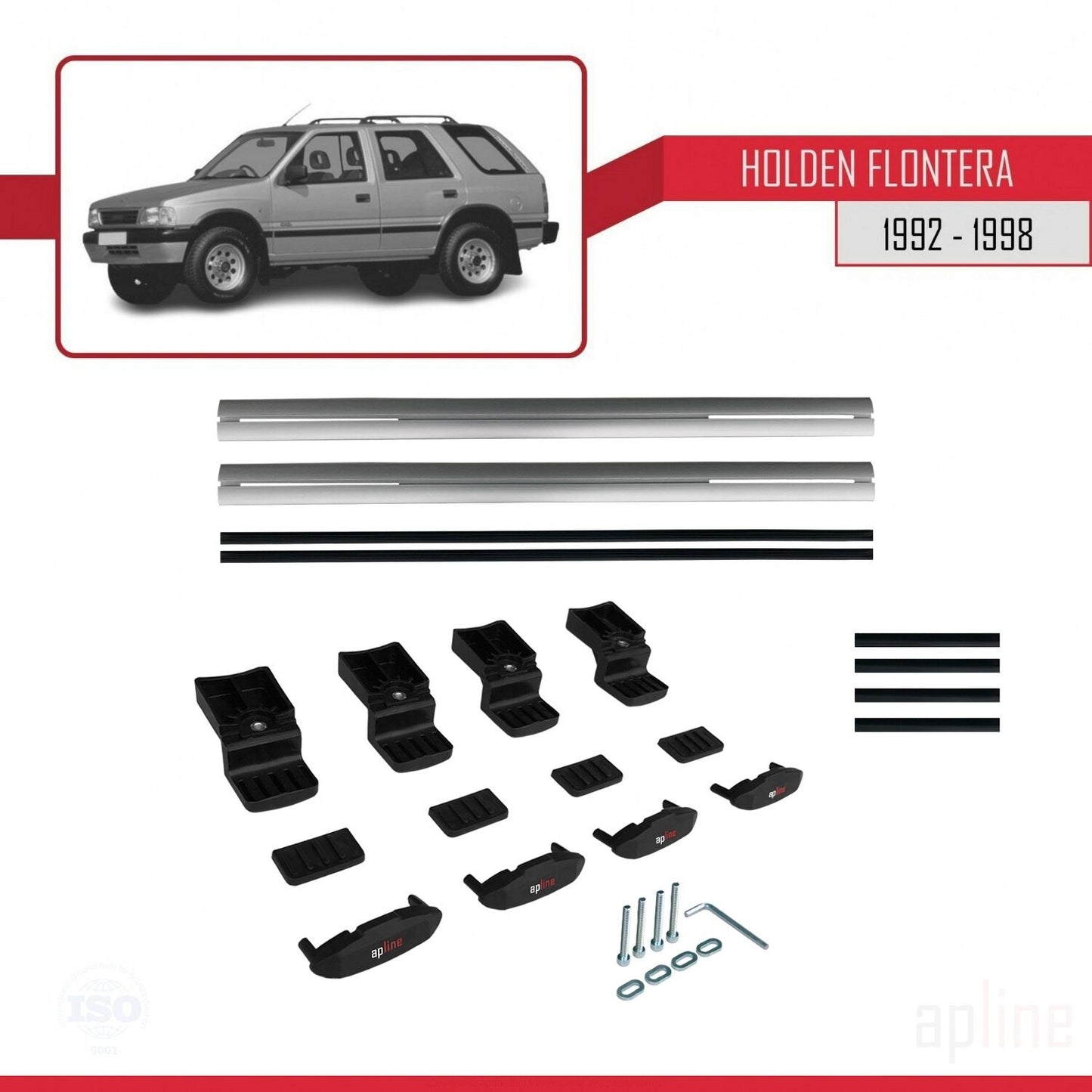 Compatible avec Holden Frontera 1992-1998 BASIC Model Barres de Toit Railing Porte-Bagages de Voiture Gris Aluminium 2 Barres