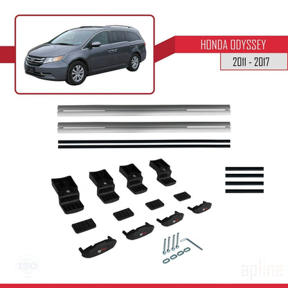 Compatibile con Honda Odyssey 2011-2017 modello BASIC Barre portatutto per auto Portapacchi in alluminio grigio 2 barre