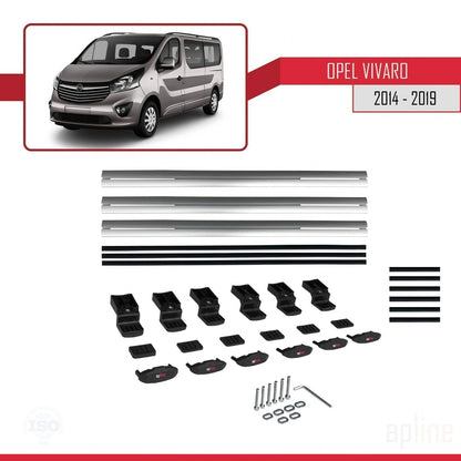 Compatibile con Opel Vivaro B 2014-2019 BASIC Model Barre Tetto Portapacchi Auto Barre Portatutto Grigo Alluminio 3 Barre