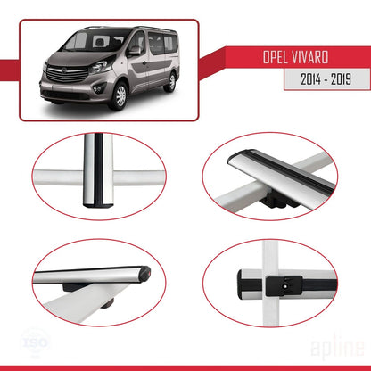 Compatibile con Opel Vivaro B 2014-2019 BASIC Model Barre Tetto Portapacchi Auto Barre Portatutto Grigo Alluminio 2 Barre