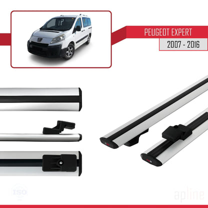 Compatible con Peugeot Expert 2 2007-2016 BASIC Model Barras de Techo Auto Portaequipajes Barras Transversales Gris Aluminio 2 Barras