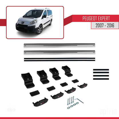 Compatible con Peugeot Expert 2 2007-2016 BASIC Model Barras de Techo Auto Portaequipajes Barras Transversales Gris Aluminio 2 Barras