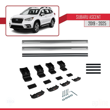 Compatibile con Subaru Ascent 2019-2025 BASIC Model Barre Tetto Portapacchi Auto Barre Portatutto Grigo Alluminio 2 Barre