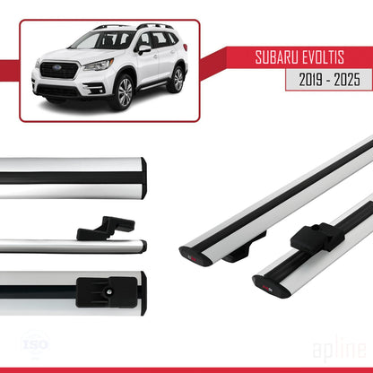 Compatible avec Subaru Evoltis 2019-2025 BASIC Model Barres de Toit Railing Porte-Bagages de Voiture Gris Aluminium 2 Barres