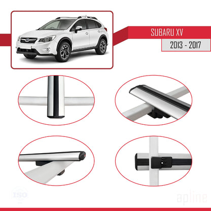 Compatible avec Subaru XV 2013-2017 BASIC Model Barres de Toit Railing Porte-Bagages de Voiture Gris Aluminium 2 Barres