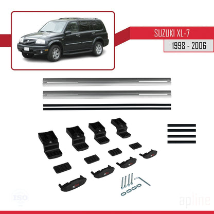 Kompatibel mit Suzuki XL-7 1998-2006 BASIC Model Relingträger Dachträger Auto Gepäckträger Grau Aluminium 2 Stangen