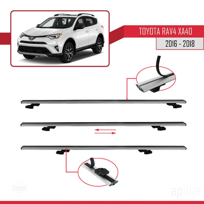 Compatible avec Toyota RAV4 IV (XA40) Post-Facelift 2016-2018 BASIC Model Barres de Toit Railing Porte-Bagages de Voiture Gris Aluminium 3 Barres