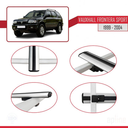 Compatible avec Vauxhall Frontera 2 Sport 1999-2004 BASIC Model Barres de Toit Railing Porte-Bagages de Voiture Gris Aluminium 3 Barres