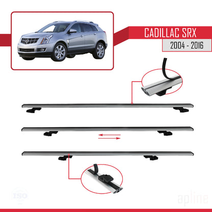 Compatible avec Cadillac SRX 2004-2016 BASIC Model Barres de Toit Railing Porte-Bagages de Voiture Gris Aluminium 2 Barres