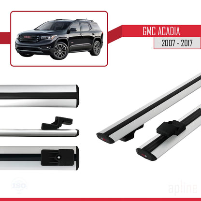 Compatible avec GMC Acadia 2007-2017 BASIC Model Barres de Toit Railing Porte-Bagages de Voiture Gris Aluminium 2 Barres