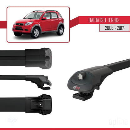 Compatibile con Daihatsu Terios 2 (J200) 2006-2017 ACE-1 Barre portatutto per auto Portapacchi Alluminio nero 3 barre