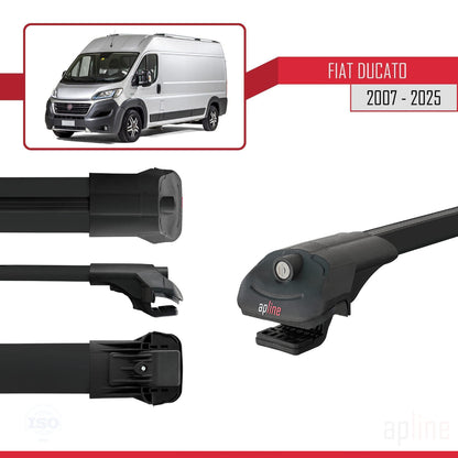 Compatibile con Fiat Ducato 3 2007-2025 ACE-1 Barre portatutto per auto Portapacchi Alluminio Nero 2 Barre