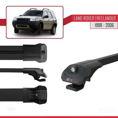 Compatible avec Land Rover Freelander (L314) 1998-2006 ACE-1 Barres de Toit Railing Porte-Bagages de Voiture Noir Aluminium 2 Barres