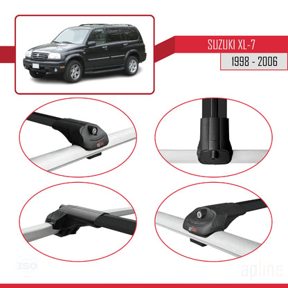 Compatibile con Suzuki XL-7 1998-2006 ACE-1 Barre Tetto Portapacchi Auto Barre Portatutto Nero Alluminio 2 Barre