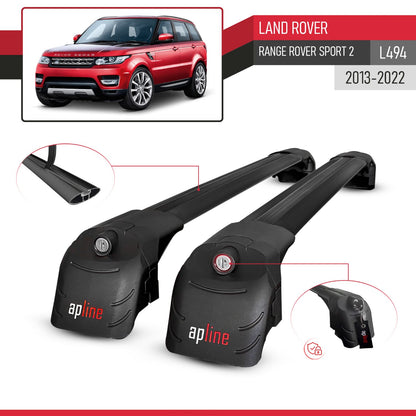 Compatible avec Land Rover Range Rover Sport 2 (L494) 2013-2022 ACE-2 modèle Barres de Toit Railing Porte-Bagages de Voiture Noir Aluminium Barres