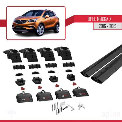 Compatibile con Opel Mokka X (J13) 2016-2019 ACE-2 Barre Tetto Portapacchi Auto Barre Portatutto Nero Alluminio 2 Barre