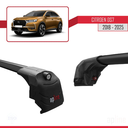 Compatible con Citroen/DS 7 Crossback 2018-2025 ACE-2 Barras de Techo Auto Portaequipajes Barras Transversales Negro Aluminio 2 Barras