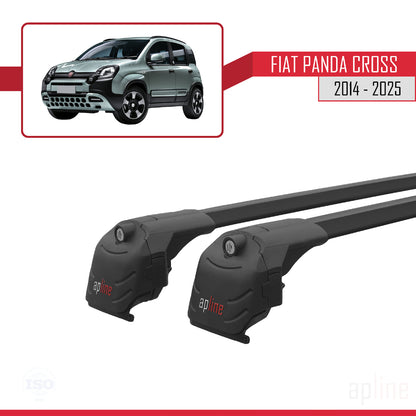 Compatibile con Fiat Panda Cross 2014-2025 ACE-2 Barre Tetto Portapacchi Auto Barre Portatutto Nero Alluminio 2 Barre