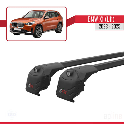 Kompatibel mit BMW X1 (U11) 2023-2025 ACE-2 Relingträger Dachträger Auto Gepäckträger Schwarz Aluminium 2 Stangen