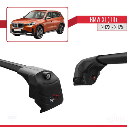 Kompatibel mit BMW X1 (U11) 2023-2025 ACE-2 Relingträger Dachträger Auto Gepäckträger Schwarz Aluminium 2 Stangen