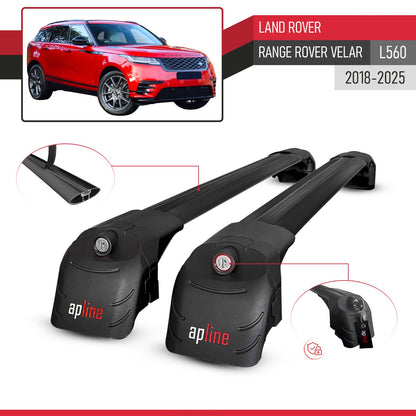 Compatible avec Land Rover Range Rover Velar (L560) 2018-2025 ACE-2 modèle Barres de Toit Railing Porte-Bagages de Voiture Noir Aluminium Barres