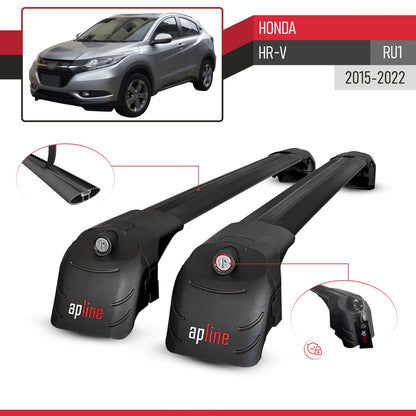 Kompatibel mit Honda HR-V 2016-2022 ACE-2 Relingträger Dachträger Auto Gepäckträger Schwarz Aluminium 2 Stangen