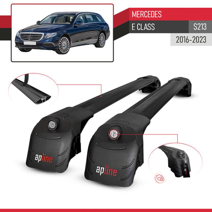 Compatible avec Mercedes E Class (S213) 2016-2023 ACE-2 modèle Barres de Toit Railing Porte-Bagages de Voiture Noir Aluminium Barres