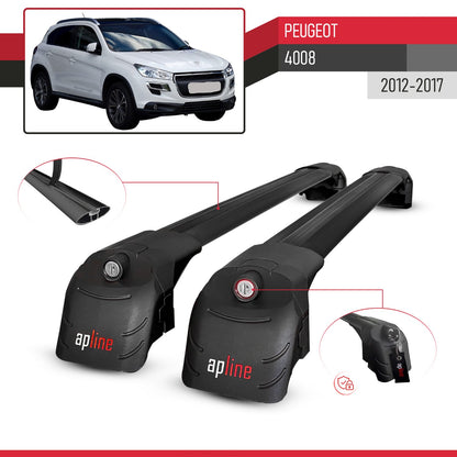 Compatibile con Peugeot 4008 2012-2017 ACE-2 Barre Tetto Portapacchi Auto Barre Portatutto Nero Alluminio 2 Barre