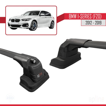 Compatible con BMW Serie 1 (F20) 2012-2019 ACE-3 Barras de Techo Auto Portaequipajes Barras Transversales Negro Aluminio 2 Barras