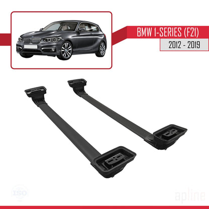 Compatible con BMW Serie 1 (F21) 2012-2019 ACE-3 Barras de Techo Auto Portaequipajes Barras Transversales Negro Aluminio 2 Barras