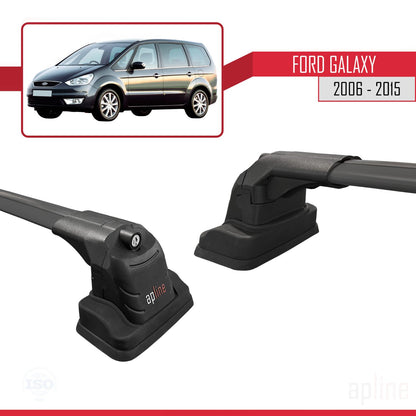 ACE-3 Dakdrager bagagedrager compatibel met Ford Galaxy (MK3) 2006-2015 Spoorstaven Zwart Aluminium 2 Staven